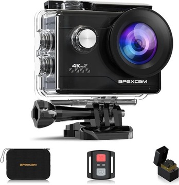 Go pro Apexcam Kamera Sportowa 4K z WiFi, 20 MP, Ultra HD, Wodoodporna 40 m