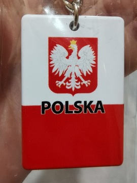 Brelok do kluczy Polska flaga biało-czerwona godło