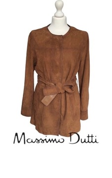 Nowy, zamszowy krótki płaszcz Massimo Dutti, M