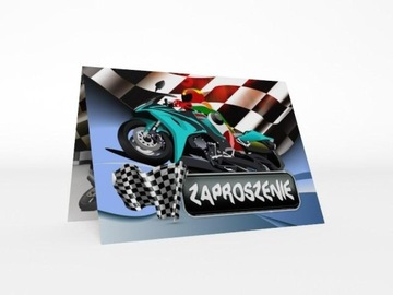 Zaproszenia+kopertaGRATIS motor fan motocross