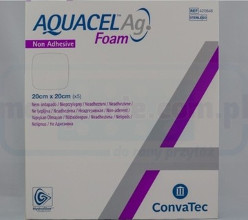 Aquacel Foam Ag plaster Non Adhesive 20x20cm 