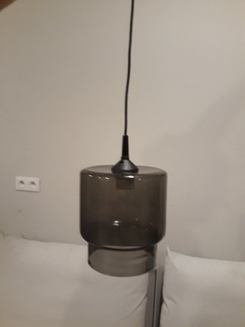 Lampa wisząca szklana przydymiana