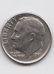 MONETA ONE DIME 0,10 cent USA 1991P r.