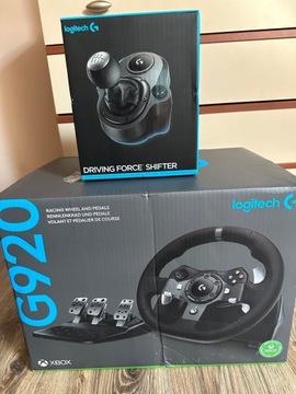 Kierownica Logitech G920+drążek zmiany biegów Logitech Driver Force Shifter