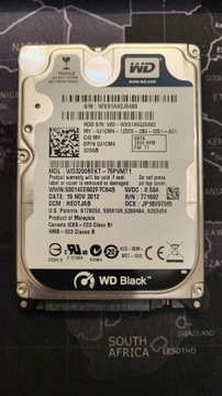 Dysk SSD 320GB WD Black + kieszeń USB i esata