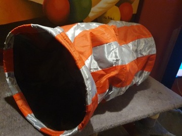 Tunel dla kota szaro-pomarańczowy