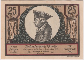 Striegau (Strzegom), 25 Pf, 09.1921 (Kreuz)