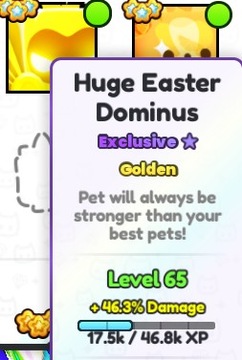 Pet Simulator 99 Gold Huge Easter Dominus