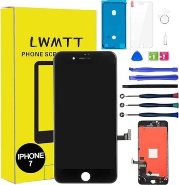 LWMTT Wyświetlacz kompatybilny z iPhone 7, czarny