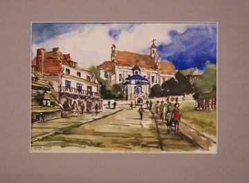 Kazimierz Dolny nad Wisłą AKWARELA 24x30 cm