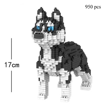 Klocki Konstrukcyjne Pies Husky 17cm Piękne