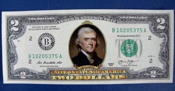 banknot 2$ USA kolor 