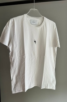 Biała koszulka Cleant z piorunem