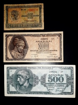 BANKNOTY GRECKIE ZESTAW 6SZT.