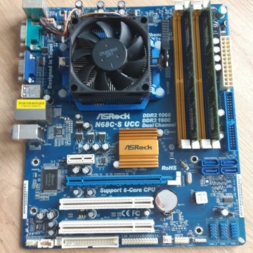 ASRock N68C-S UCC + Athlon II X2 250 + 2X2GB DDR3