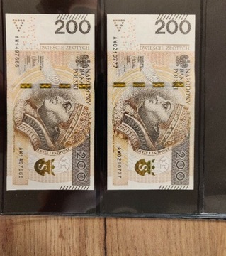 Unikatowe banknoty 200 zł diabelska liczba 666