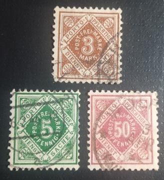 WURTTEMBERG: 1906/16r. Mi 113; 114; 118. kas.