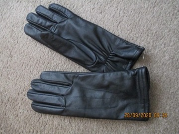 rękawiczki zimowe r.21 100% skóra czarne