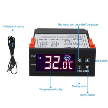  Sterownik  temperatury STC-3000   220 V+ GRATIS