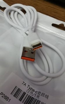 Kabel USB-C, 7A, 100W ( 1 metr )  - do telefonu