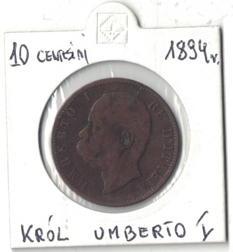 Włochy 10 centesimi, 1894 Birmingham