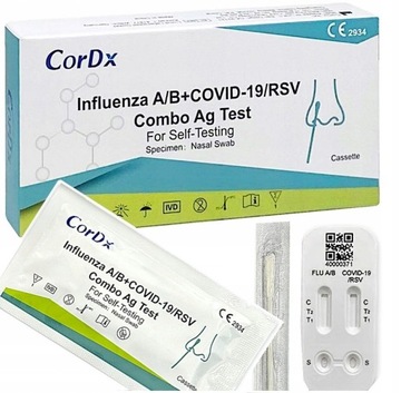 DOMOWY TEST COMBO COVID-19 GRYPA A+B RSV 9sztuk 