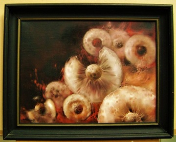 M. KONCZALSKI obraz olejny +rama kwiaty DMUCHAWCE