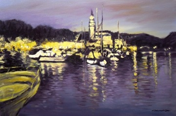 Obraz olejny płótno 120x80cm Chorwacja wyspa Krk