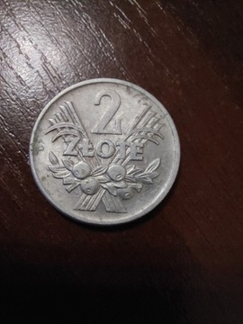 Moneta 2 zł z 1958r bez mennicy
