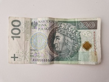 100 złotych seria AS 2012 rok