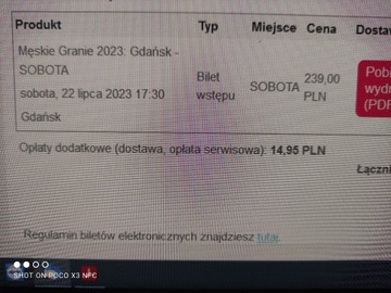 Bilet MGO 22.07.2023 Gdańsk