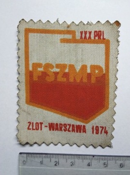 Naszywka FSZMP Zlot Warszawa 1974 