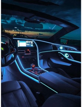 Pasek LED do auta niebieski 3m