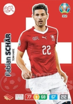 SCHAR Team Mate 302 EURO 2020 UEFA karty Panini