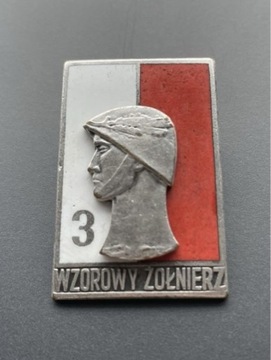 Odznaka Wzorowy Żołnierz III stopień wzór 1968 LWP
