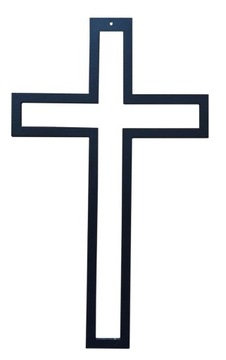 Krzyż metalowy na ścianę dewocjonalia czarny 45cm