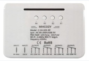 Sterownik MHCOZY Przekaźnik Wi-Fi C-04-02S-RF 