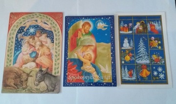 3 kartki świąteczne Boże Narodzenie (zestaw 4)