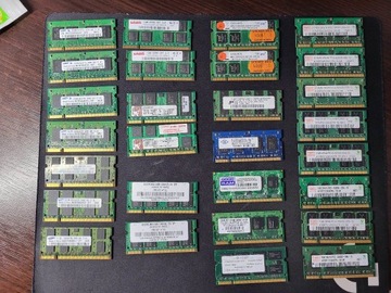 Pamięci DDR2 SO-DIMM - zestaw 28szt - 512MB, 1GB, 2GB