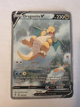 Dragonite V 192/203 Niespotykana Karta Pokemon