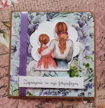 Zaproszenia na sesję fotograficzną handmade 3szt