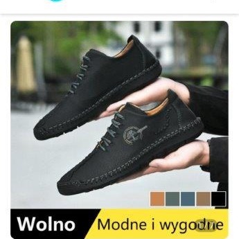 Buty skórzane ręczn.szyte nr 43 Retro Casul Fasion