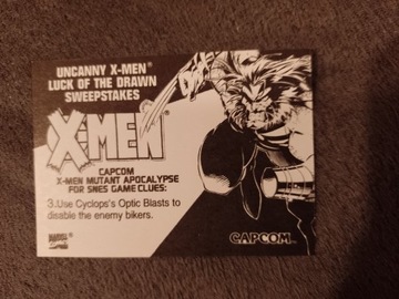 Karta reklamująca grę X-Men na SNES NINTENDO