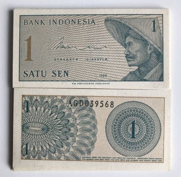 Indonezja 1 sen 1964 UNC ZDJ. POGLĄDOWE