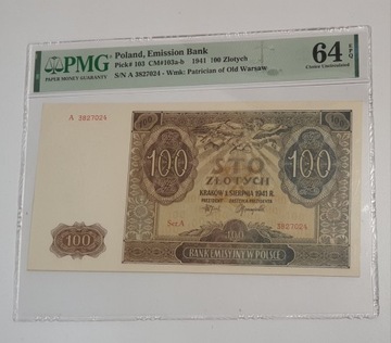 100 złotych 1941 PMG 64 EPQ 