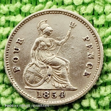 1854 Brytania srebrnych 4 pence