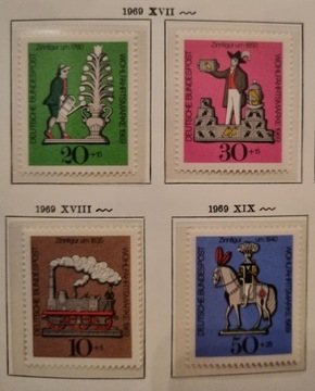 Niemcy RFN 1969 figury cynowe piękna seria