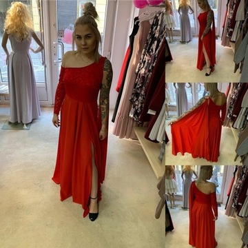 Długa czerwona sukienka 