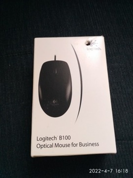 Mysz optyczna USB Logitech -czarna przewodowa nowa