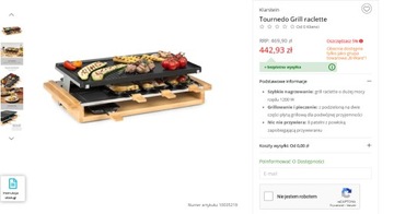 Grill elektrycznyTournedo,raclette Drewno  H33